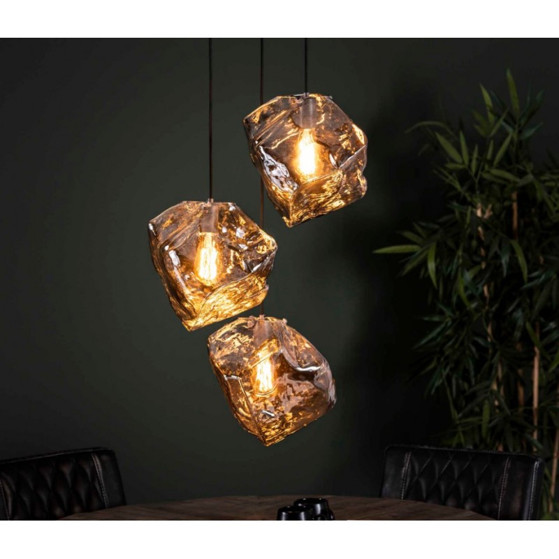 ZI Hanging lamp 3L rock chromed stepped